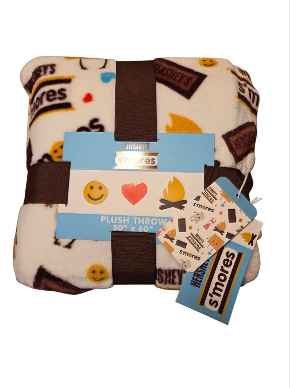 Hershey's S'mores Plush Throw Blanket - Cream/Brown